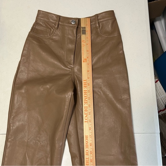 Aritzia Wilfred Melina Vegan Leather Pants in Constant Camel Brown Size 4 R2 - Picture 7 of 8